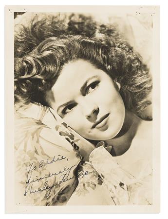 TEMPLE, SHIRLEY. Group of 5 Photographs Inscribed and Signed, Shirley Temple or Shirley Temple Agar, to members of the Fling family